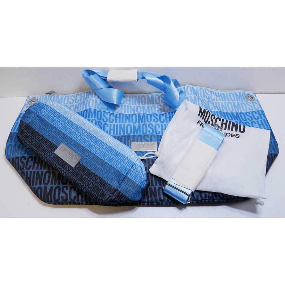 New Large Moschino Fragrances Set Blue Weekend Travel Gym Tote Cosmetics Pouch